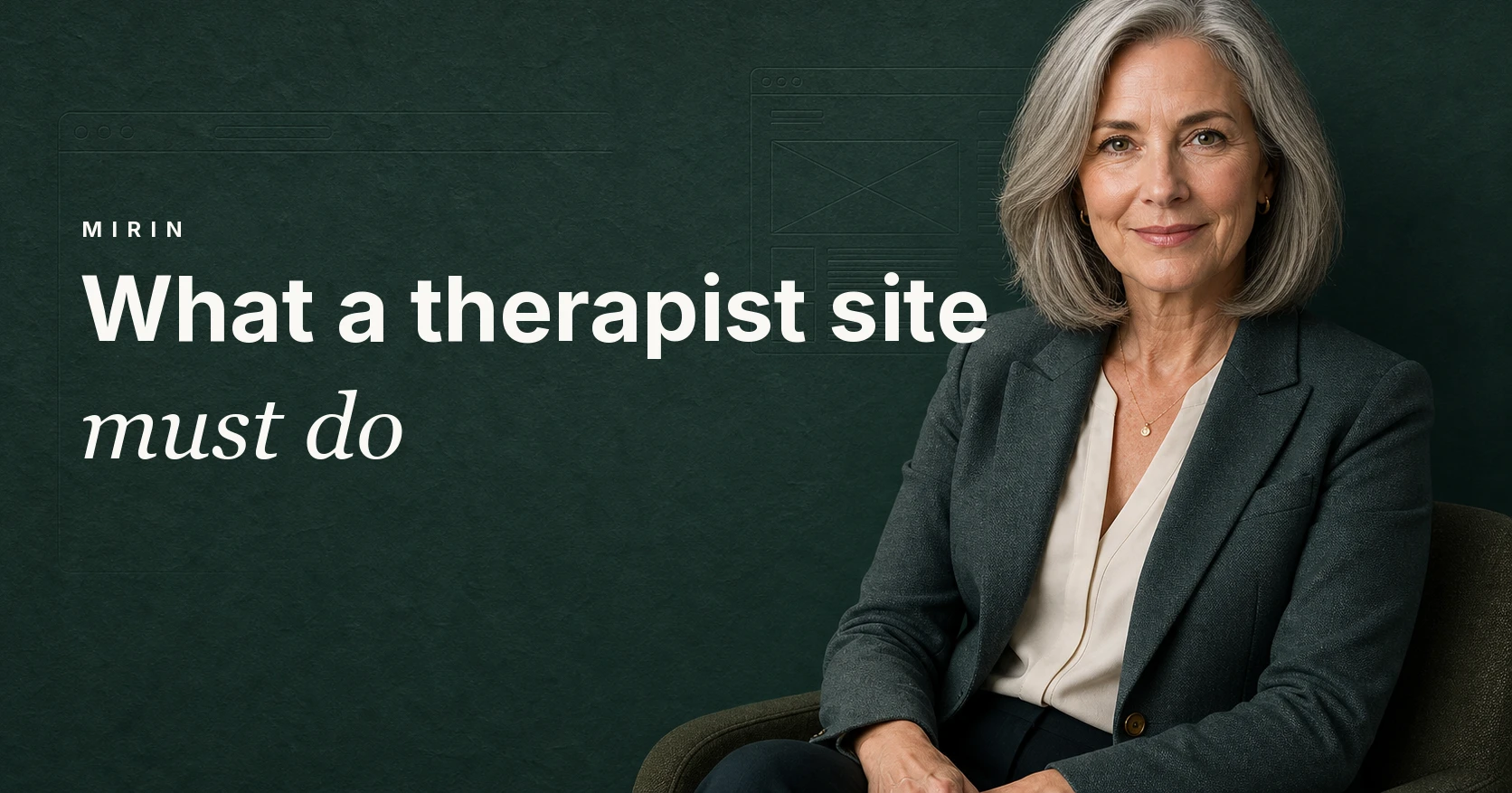 What a therapist site must do